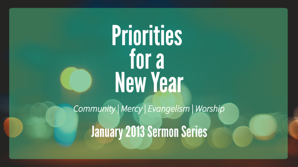 Priorities for a New Year (2013)